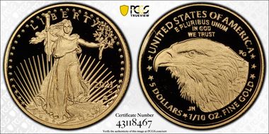 2021-W $5 Gold Eagle - Type 2 First Strike PR70DCAM