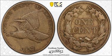 1857 1C Flying Eagle VF30