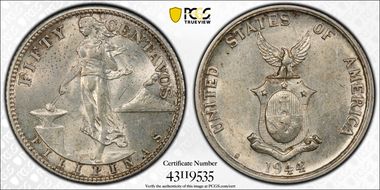 1944-S 50C KM-183  Ag MS63