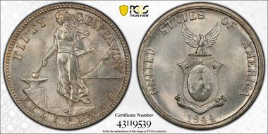 1944-S 50C Obverse of 1907-1921 MS63