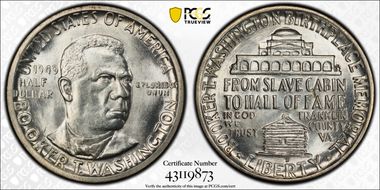 1949-D 50C Booker T. Washington MS66+ 