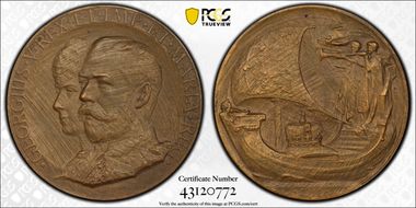 1911 Medal BHM-4055 AE 52mm George V Coronation SP63