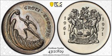 1971 Medal Laidlaw-0154 Ag Republic 10th Anniversary SP67