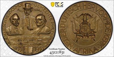 1955 Medal Laidlaw-0773 Brass Pretoria Centenary SP63