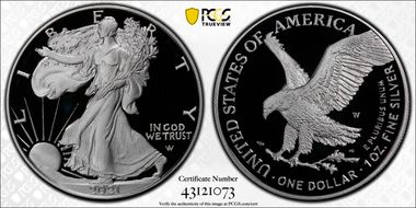 2021-W  $1 Silver Eagle - Type 2 First Strike PR70DCAM