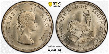 1956 5 Shil MS64