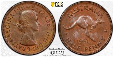 1961 Y. (p) 1/2D MS64BN
