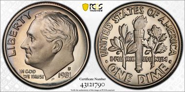 1981-S 10C Type 1 PR69DCAM