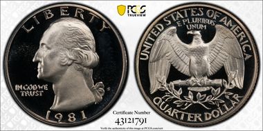 1981-S 25C Type 1 PR69DCAM