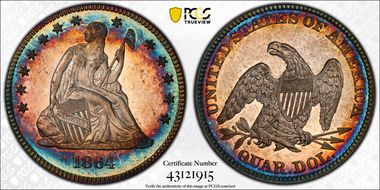 1864 25C PR64
