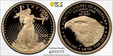2021-W $10 Gold Eagle - Type 2 First Strike PR70DCAM