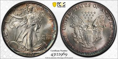 1986 $1 Silver Eagle MS68