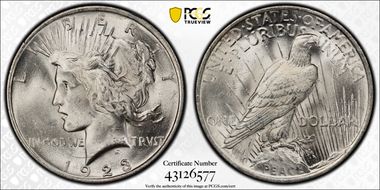 1923 $1 VAM 1V, Extra Hair MS63