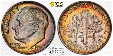 1964-D 10C MS66