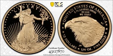 2021-W $10 Gold Eagle - Type 2 First Strike PR70DCAM