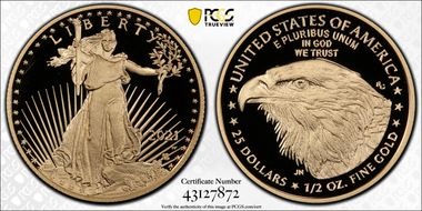 2021-W $25 Gold Eagle - Type 2 First Strike PR69DCAM