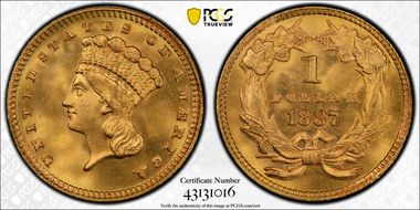 1887 G$1 MS68