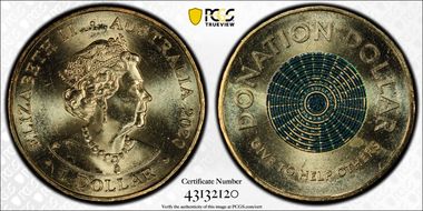 2020 $1 Donation Dollar MS65