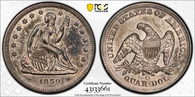 1859-O 25C AU58