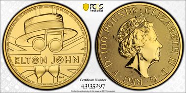 2021 £100 Elton John Au Music Legends MS69