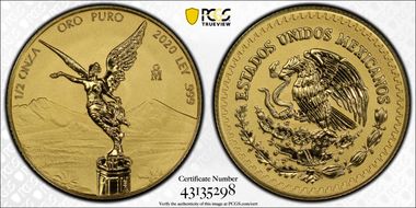 2020-Mo 1/2 oz Libertad Au Rev PR PR70