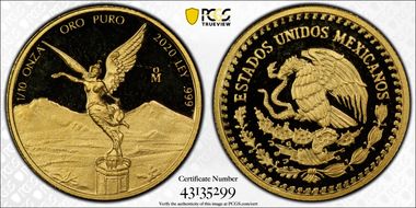 2020-Mo 1/10 oz Libertad Gold PR69DCAM