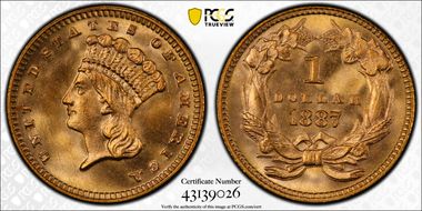 1887 G$1 MS67