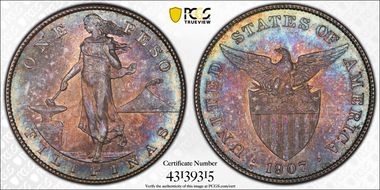 1907-S Peso MS66