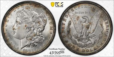 1883-O $1 VAM 36A, Partial E Rev N1