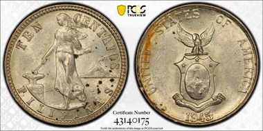 1945-D/D 10C Allen 9.05a MS63