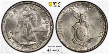 1945-D 10C Allen-9.05c Doubled Die MS65