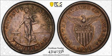 1905-S/S 20C Allen-10.06a RP 1 AU55