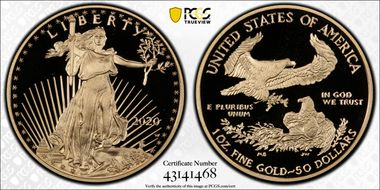 2020-W $50 Gold Eagle PR70DCAM