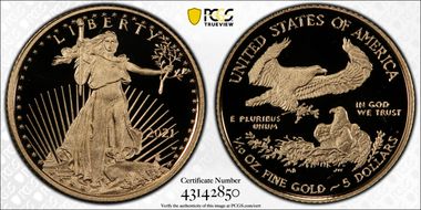 2021-W $5 Gold Eagle - Type 1 First Strike PR70DCAM