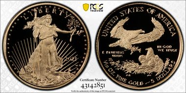 2021-W $5 Gold Eagle - Type 1 First Strike PR70DCAM