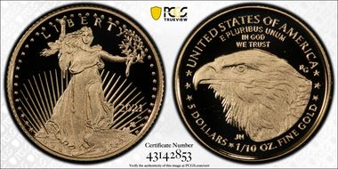 2021-W $5 Gold Eagle - Type 2 First Strike PR69DCAM