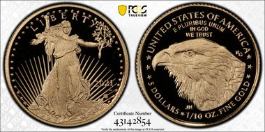 2021-W $5 Gold Eagle - Type 2 First Strike PR69DCAM