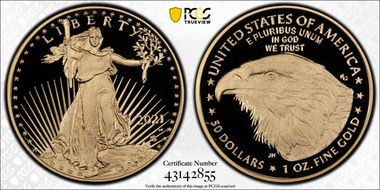 2021-W $50 Gold Eagle - Type 2 First Strike PR70DCAM