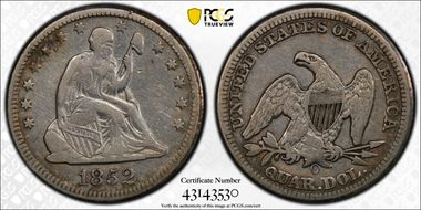 1852-O 25C VF25