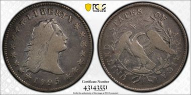 1795 $1 Flowing Hair, 2 Leaves F15