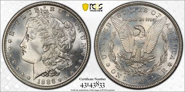 1886 $1 MS67+