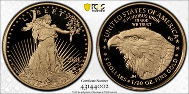 2021-W $5 Gold Eagle - Type 2 First Strike PR69DCAM