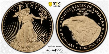 2021-W $50 Gold Eagle - Type 2 First Strike PR70DCAM