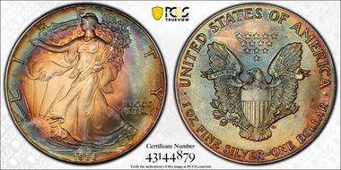 1986 $1 Silver Eagle MS67