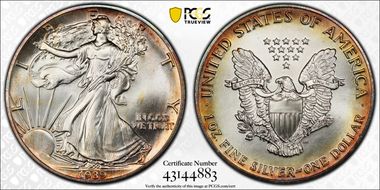 1989 $1 Silver Eagle MS68