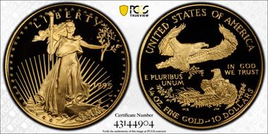 1995-W $10 Gold Eagle PR70DCAM