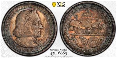 1893 50C Columbian MS64