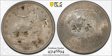1877-CC T$1 Chopmarked N1