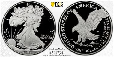 2021-W  $1 Silver Eagle - Type 2 First Strike PR69DCAM