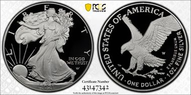 2021-W  $1 Silver Eagle - Type 2 First Strike PR70DCAM